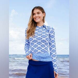 CABANA LIFE | Batik Print Zipper Rashguard